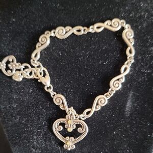 Brighton Palazzo Silver Heart Crystal Bracelet, 9 Inches